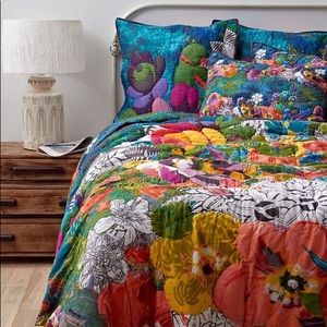 Rare sold out Anthropologie Lush Landscape Quilt